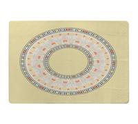 Benjamin Tate Design Yellow Circle Ornament Round Frame Rug in Natural | Size: Large Benjamin Tate Design Natural Large