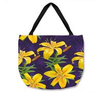 Benjamin Tate Design Yellow Lily Flowers Tote Bat Designer Style