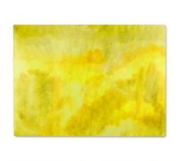 Benjamin Tate Design Yellow Watercolour Glass Chopping Board