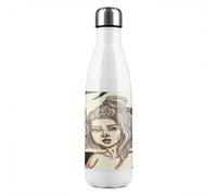 Benjamin Tate Design Young Woman In Tropical Leaves Designer Stainless Steel Bottle Designer Style
