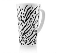Benjamin Tate Design Zebra & Leopard Print Latte Mug, Stunning Designer Mug Fit For Any Home, Treat Yourself Or A Loved One