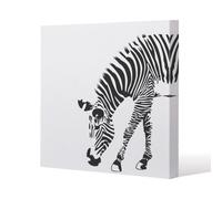 Benjamin Tate Design Zebra Slim Style Canvas Print 90X90Cm , 15mm Slim Real Wood.