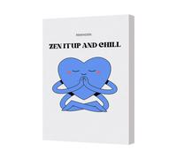 Benjamin Tate Design Zen It Up And Chill Blue Heart Meditating Canvas Art Print