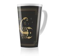 Benjamin Tate Design Zodiac Scorpio Horoscope In Black & Gold Dining Latte Mug in Natural | Size: 100 cm Benjamin Tate Design Natural 100 cm