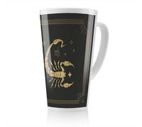 Benjamin Tate Design Zodiac Scorpio Horoscope In Black & Gold Dining Latte Mug, Stunning Designer Mug Fit For Any Home, Treat Yourself Or A Loved One
