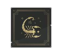Benjamin Tate Design Zodiac Scorpio Horoscope In Black & Gold Dining Splash Back in Natural Benjamin Tate Design Natural