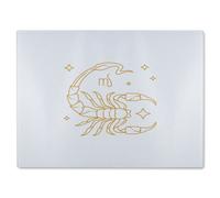 Benjamin Tate Design Zodiac Scorpio Horoscope In Gold & White Dining Glass Chopping Board