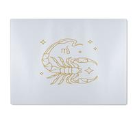 Benjamin Tate Design Zodiac Scorpio Horoscope In Gold & White Dining Glass Chopping Board in Natural Benjamin Tate Design Natural