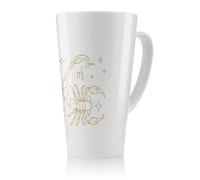 Benjamin Tate Design Zodiac Scorpio Horoscope In Gold & White Dining Latte Mug in Natural | Size: 100 cm Benjamin Tate Design Natural 100 cm