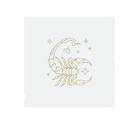 Benjamin Tate Design Zodiac Scorpio Horoscope In Gold & White Dining Splash Back Designer Style