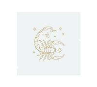 Benjamin Tate Design Zodiac Scorpio Horoscope In Gold & White Dining Splash Back in Natural Benjamin Tate Design Natural