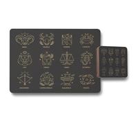 Benjamin Tate Design zodiac sign set placemat coaster set in Natural Benjamin Tate Design Natural