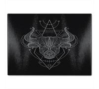 Benjamin Tate Design Zodiac Taurus Geometric Dining Glass Chopping Board in Natural Benjamin Tate Design Natural