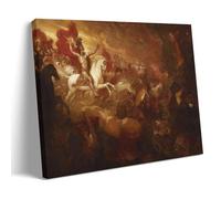 Benjamin West 1804 Destruction of The Beast And The False Prophet Baroque Style Religious Battle Scene Art Print for Wall Decor Art Print Wall Photo Paint Hanging Picture Family Bedroom Decor Gift Fra