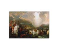 Benjamin West Outstanding Paintings Joshua Passing The River Jordan with The Ark of The Covenant Exquisite Poster Artworks Picture Print Wall Art Painting Canvas Decor Homes Decorative 12x18inch(30x4