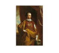 Benjamin West Portrait Print - Thomas Middleton of The Oaks Classical Art Wall Decor Featuring 18th Century Gentleman in Red Vest And Gold Robe Wall Art Aesthetic Canvas Painting Picture Living Room D