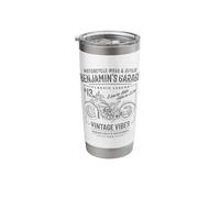 Benjamin's Garage Motorcycle Design for the Name Benjamin Stainless Steel Insulated Tumbler