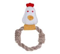 Benji & Flo Hennifer The Chicken Suede Dog Toy White/brown (One Size)