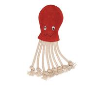 Benji & Flo Inky The Octopus Suede Rope Dog Toy Red/beige (One Size)