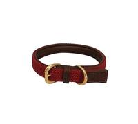 Benji & Flo Interlaced Dog Collar (burgundy, Small)