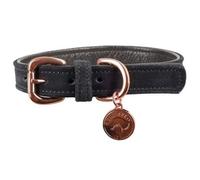 Benji & Flo Noble Suede Dog Collar Navy/rose Gold (M)