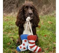 Benji & Flo Socks Suede Rope Dog Toy Red/white/blue (One Size)