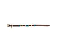 Benji & Flo Sublime Polo Leather Dog Collar Blue/pink/vanilla (Extra Small)