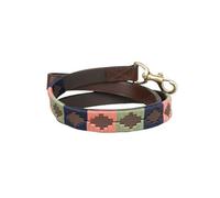 Benji & Flo Sublime Polo Leather Dog Lead Pink/navy/green (One Size)