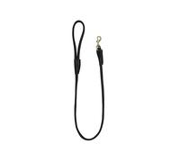 Benji and Flo Superior Rolled Black/Brass Leather Dog Lead - 120cm