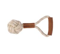 Benji & Flo Tug N Play Ball Suede Rope Dog Toy Brown/beige (One Size)
