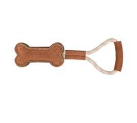 Benji & Flo Tug N Play Bone Suede Rope Dog Toy Brown/beige (One Size)