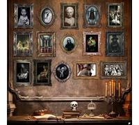 Benjia 15 Halloween Gothic Mansion Haunted Horror Picture Frames, Waterproof Durable, with 80pcs Self Adhesive Dots, Photo Decorations For Haunted Home Family Castle Masquerade Party 2025 Color