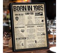 Benjia 1985 Poster Framed UK, Happy 40th Birthday Sign Card Party Decor Supplies Home Decoration Birthday Gift 40 Years Old Wedding Newspaper For Men Women (8x10 inch, Vintage)