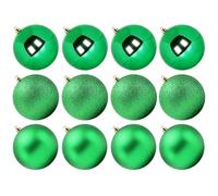 Benjia Extra Large Christmas Baubles, Giant Big Huge Xmas Shatterproof Plastic Ball Ornaments Set for Outdoor Outside Lawn Yard Tree Hanging Decorations Decor (10cm/100mm, 12 Packs, Green)