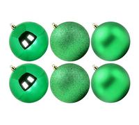 Benjia Extra Large Christmas Baubles, Giant Big Huge Xmas Shatterproof Plastic Ball Ornaments Set for Outdoor Outside Lawn Yard Tree Hanging Decorations Decor (10cm/100mm, 6 Packs, Green)