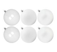 Benjia Extra Large Christmas Baubles, Giant Big Huge Xmas Shatterproof Plastic Ball Ornaments Set for Outdoor Outside Lawn Yard Tree Hanging Decorations Decor (10cm/100mm, 6 Packs, White)