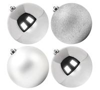 Benjia Extra Large Christmas Baubles, Giant Big Huge Xmas Shatterproof Plastic Ball Ornaments Set for Outdoor Outside Lawn Yard Tree Hanging Decorations Decor (15cm/150mm, 4 Packs, Silver)