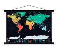 Benjia Magnetic Poster Rail, A2 Magnetic Poster Frame, Wooden Poster Strip, Poster Hanger for Prints and Artwork, Black, 42 cm