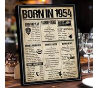 Benjia Poster Framed UK, Happy Birthday Party 1954 70th 70 Black (8x10