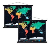 Benjia Wooden Magnetic Poster Bar 40 x 60, 40 x 50, 40 x 40, Pack of 2, 40 x 40 cm, Black