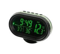 Benkeg Car Thermometer Digital Clock DC 12V Automobile Clock LED Lighted Auto Dual Temperature Gauge Voltmeter Voltage Tester