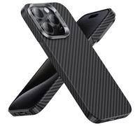 BENKS ArmorAir Case for iPhone 15 Pro Max Compatible with MagSafe, Ultra-Thin & Lightweight 15 Pro Max Phone Case, Made from Dupont Kevlar 600D Aramid Fiber, Minimalist in Black