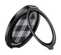 BENKS Magnetic Phone Ring for MagSafe 2-in-1 Stand and Grip, 360° Rotation, 180° Holder, Kevlar Ring with Strap, Ergonomic Grip for iPhone 17/16/15/14/13/12 Pro Max - Black Checkered