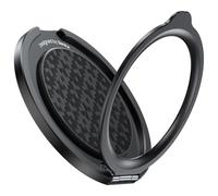 BENKS Magnetic Phone Ring for MagSafe 2-in-1 Stand and Grip, 360° Rotation, 180° Holder, Kevlar Ring with Strap, Ergonomic Grip for iPhone 17/16/15/14/13/12 Pro Max - ArmorGrid Black