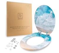 Benkstein® Turquoise Tide Toilet Seat with Soft-Close Mechanism, Antibacterial Toilet Seat, Quick Release for Easy Cleaning, Easy Assembly, Duroplast, Removable, Maximum Load 150 kg