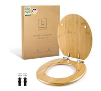 Benkstein® Bamboo Toilet Lid with Soft-Close Mechanism - Antibacterial Toilet Seat - Quick Release for Easy Cleaning - Easy Assembly - Robust & Sustainable - Wooden Toilet Lid - Removable