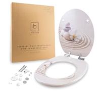 Benkstein® Beige Bliss Soft Close Toilet Seat - Antibacterial Toilet Seat - Quick Release for Easy Cleaning - Easy Assembly - Duroplast - Removable - Maximum Load 150 kg