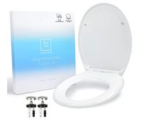Benkstein premium toilet seat white with quick release function and soft close toilet lid; anti-bacterial Duroplast plastic and stainless steel; toilet seat, toilet lid