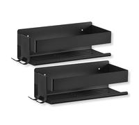 BENKSTEIN Shower Shelf Set of 2 | Shower Shelf - for Gluing or Drilling | Shower Basket for Hanging - No Drilling Required | Shower Gel & Shampoo Holder for Shower etc. | Bathroom Organiser, Shower