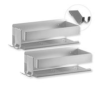 BENKSTEIN Shower Shelf Set of 2 Shower Shelves for Gluing or Drilling Hanging Shower Basket No Drilling Mountable Shower Gel & Shampoo Holder Bathroom Organiser Shower Shelf